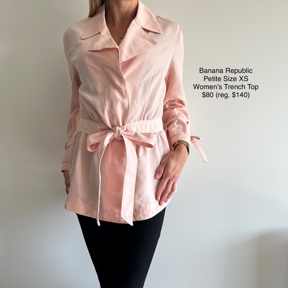 Banana Republic Light Pink Trench Top - Picture 1 of 3